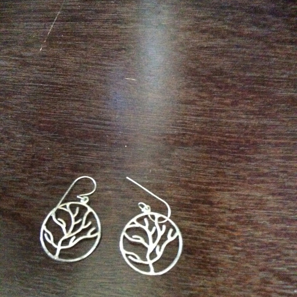 Silver peaceful tree earrings